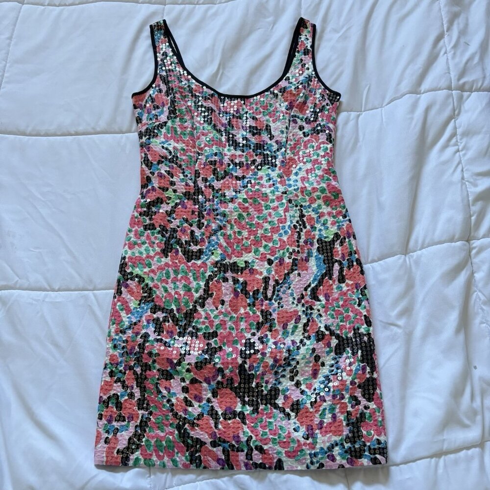 Lilly Pulitzer Lucy Cameo Sweet Nothings Sequin Shift Cocktail‎ Dress Womens 2